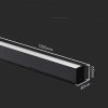 Oprawa V-TAC LED linear SAMSUNG CHIP 40W CCT zwieszana 120cm czarna VT-7-44 3000K+4000K+6400K 3400lm 5 lat gwarancji